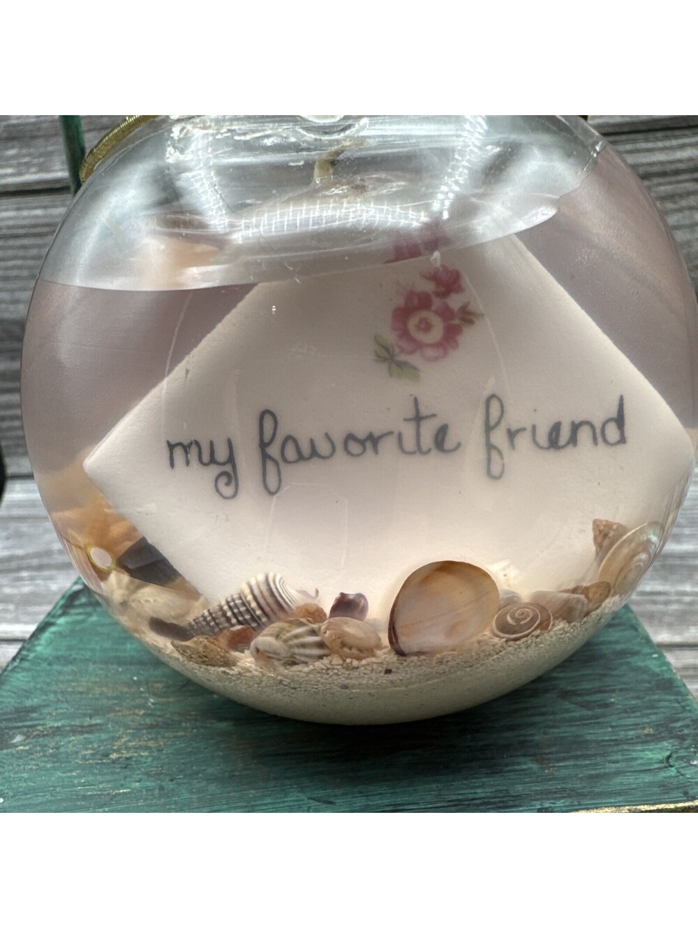 Vintage Gel art Candle Friendship Seashells Cottagecore Coastal Decor Grannycore